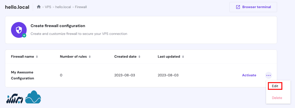نحوه کانفیگ سرور مجازی - تنظیم فایروال برای VPS